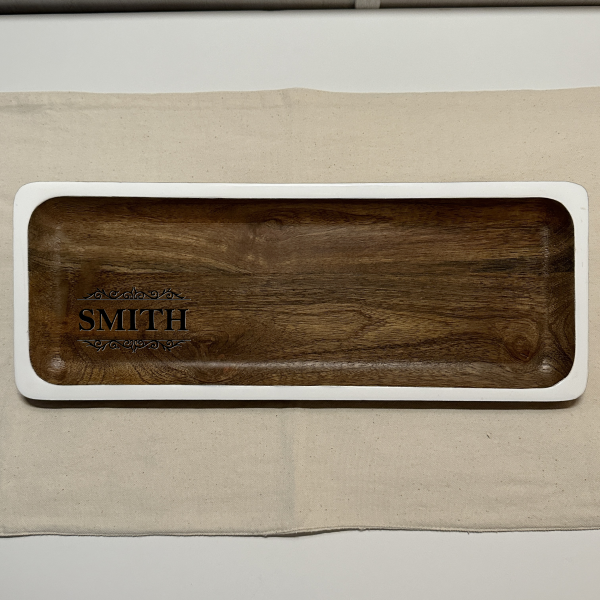 White Trimmed Valet Tray