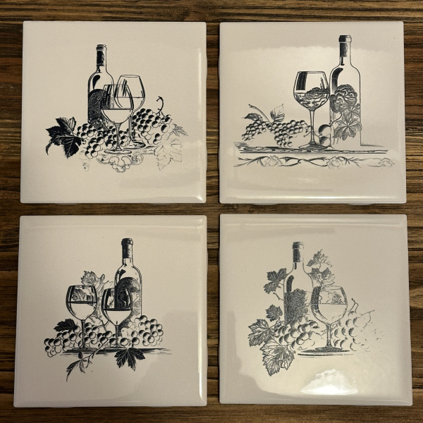 Etched Tile - Wine